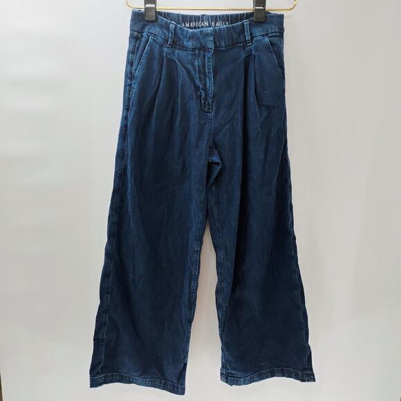 AMERICAN EAGLE HIGH WAISTED WIDE LEG PANTS Size 6 PULL PN PANTS JEANS STRETCHY - Picture 8 of 14